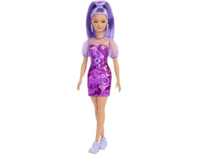 Barbie modelka 30 cm Zářivě fialové šaty