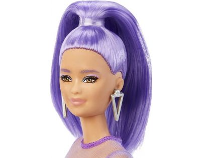 Barbie modelka 30 cm Zářivě fialové šaty
