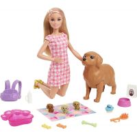 Barbie Panenka a novorozená štěňátka