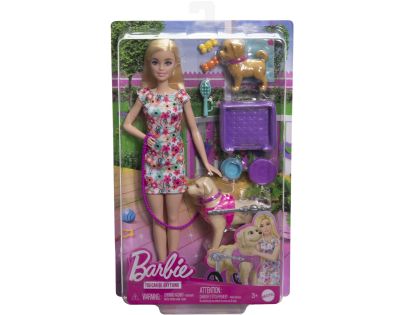 Barbie panenka a pejsek s invalidním vozíčkem