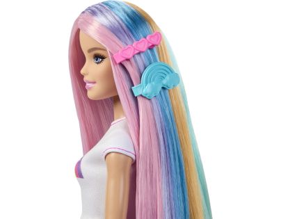 Mattel Barbie Panenka duhové vlasy s třpytivým stylingem