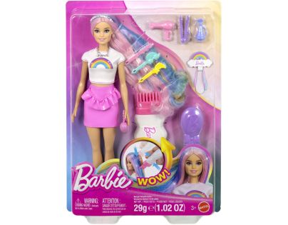 Mattel Barbie Panenka duhové vlasy s třpytivým stylingem
