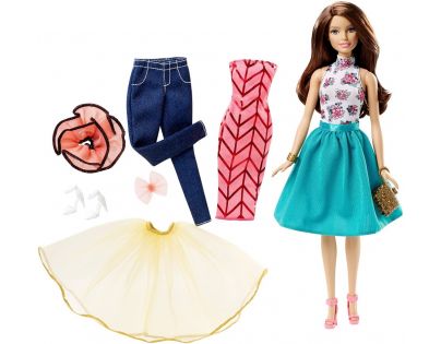 Barbie Panenka modelka a šaty - Bruneta