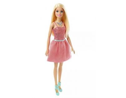 Barbie Panenky 30 cm v třpytivých šatech Lososová