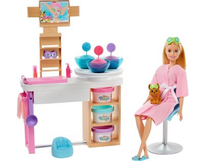 Barbie salón krásy herní set s běloškou