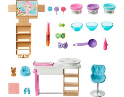 Barbie salón krásy herní set s běloškou