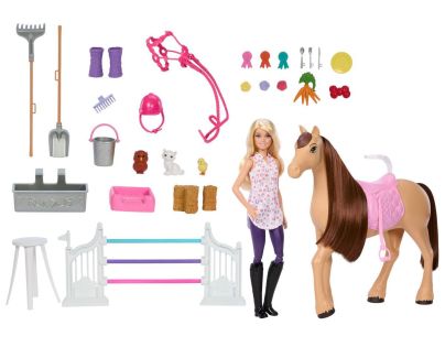 Barbie HXJ44 Stáje s koněm Pepper a panenkou