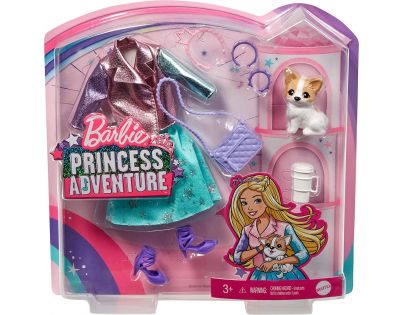 Barbie zvířátko a šaty s doplňky pejsek