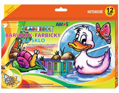 Anděl Barvy na sklo Sada 12 barev 10,5 ml