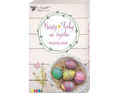 Anděl Barvy na vajíčka pastelové v tabletách 5 ks rukavice