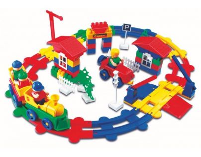 Stavebnice BAUER Train Vláčky 120 dílů