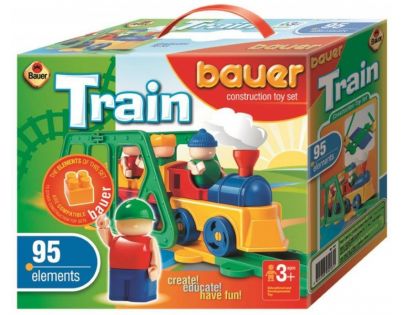 Stavebnice BAUER Train Vláčky 95 dílů