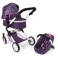 Bayer Chic Kombinovaný kočárek pro panenky 3v1 LIA Stars Purple