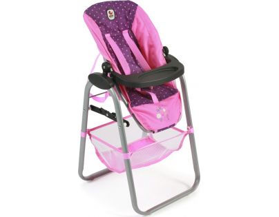 Bayer Chic Jídelní židlička pro panenku - Dots purple pink