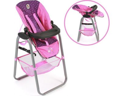 Bayer Chic Jídelní židlička pro panenku - Dots purple pink