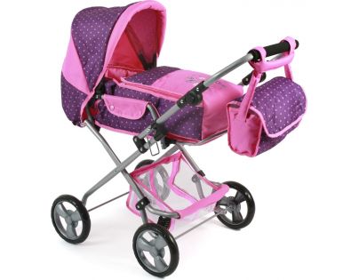Bayer Chic Kočárek pro panenky Bambina - Dots purple pink