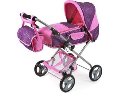 Bayer Chic Kočárek pro panenky Bambina - Dots purple pink