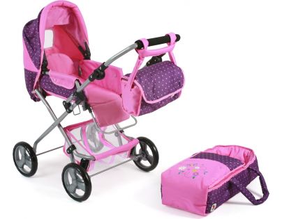 Bayer Chic Kočárek pro panenky Bambina - Dots purple pink