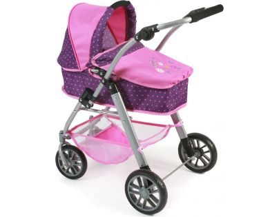 Bayer Chic Kočárek pro panenky Emilia - Dots purple pink