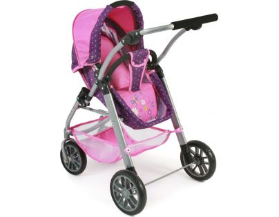 Bayer Chic Kočárek pro panenky Emilia - Dots purple pink