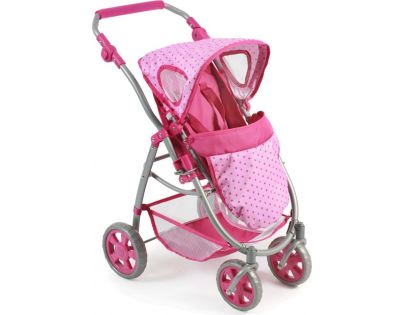 Bayer Chic Kočárek pro panenky Emotion 2v1 - Pink Dots