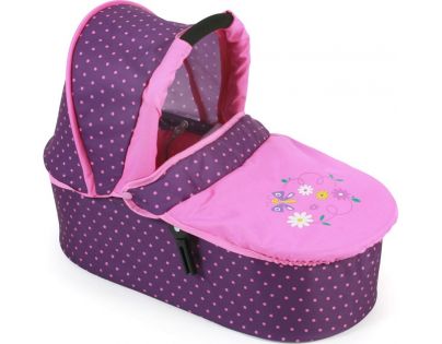 Bayer Chic Kočárek pro panenky Emotion All In 3v1 - Dots purple pink