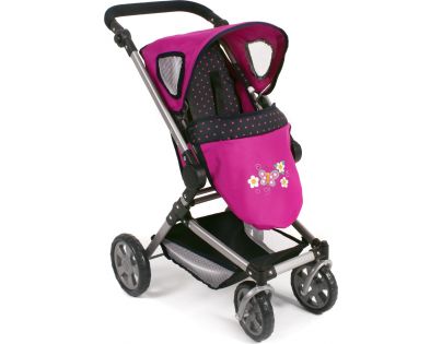 Bayer Chic Kočárek pro panenky Fides 2v1 Dots Navy Pink