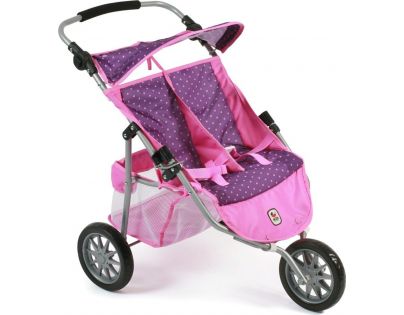 Bayer Chic Kočárek pro panenky Jogger - Dots purple pink
