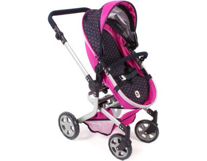 Bayer Chic Kočárek pro panenky Mika - Navy-Pink - II. Jakost