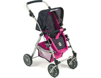 Bayer Chic Kočárek pro panenky Speedy Dots Navy Pink
