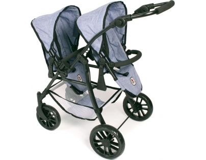 Bayer Chic Kočárek pro panenky Twinny Blue Jeans