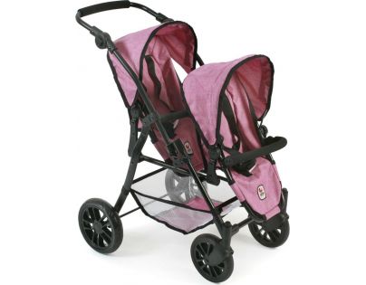 Bayer Chic Kočárek pro panenky Twinny Pink Jeans