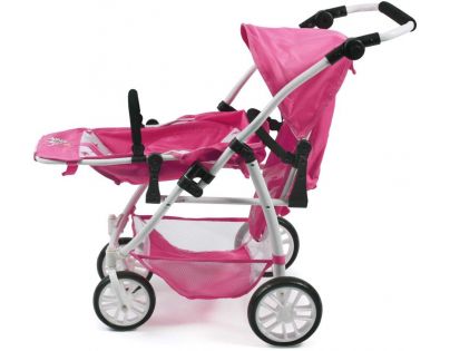 Bayer Chic Kočárek pro panenky Vario - Hvězdičky růžové - bílý podklad