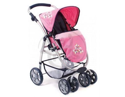 BAYER CHIC 2000 - 63146 - Kočárek pro panenky BELLINA 2v1 - Pink Checker