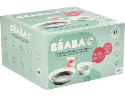 Beaba Jídelní sada skleněná s přísavkami Eucalyptus
