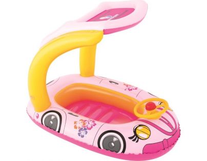Bestway Nafukovací auto s UV stínítkem 98 x 66 cm růžové