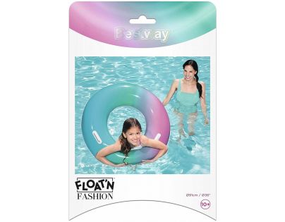 Bestway Nafukovací kruh duhový 91 cm zelenorůžový