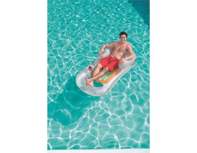 Bestway Nafukovací lehátko s opěrkou 161 x 84 cm šedé