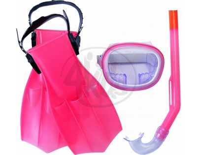 Bestway Šnorchlovací set - ploutve, brýle, šnorchl - Červená