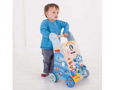 Bigjigs Baby Dřevěné aktivní chodítko moře
