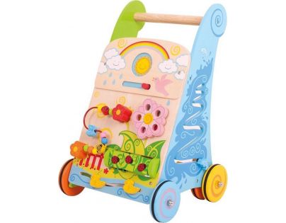 Bigjigs Baby Dřevěné aktivní chodítko zahrada
