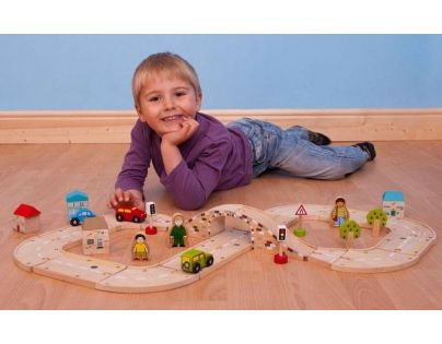 Bigjigs Rail Dřevěná autodráha osmička