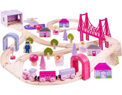 Bigjigs Rail Dřevěná velká vláčkodráha princezny - Poškozený obal
