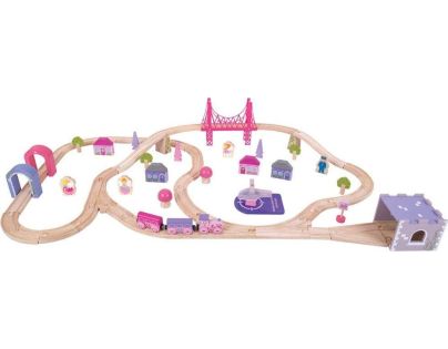 Bigjigs Rail Dřevěná velká vláčkodráha princezny - Poškozený obal