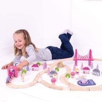 Bigjigs Rail Dřevěná velká vláčkodráha princezny - Poškozený obal 6