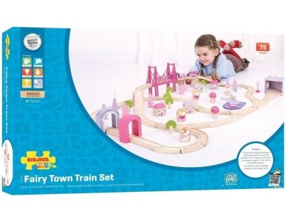 Bigjigs Rail Dřevěná velká vláčkodráha princezny