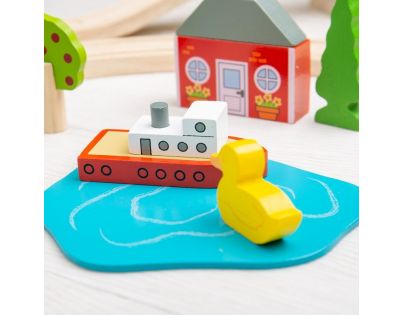 Bigjigs Rail Dřevěná vláčkodráha město a vesnice 101 dílů