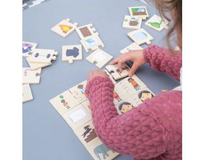 Bigjigs Toys Didaktické puzzle Co k sobě patří