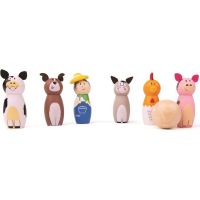 Bigjigs Toys Dřevěné kuželky farma - Poškozený obal 2