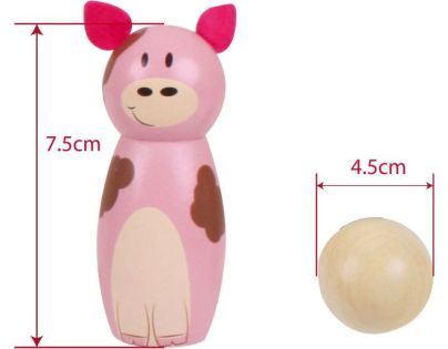 Bigjigs Toys Dřevěné kuželky farma - Poškozený obal